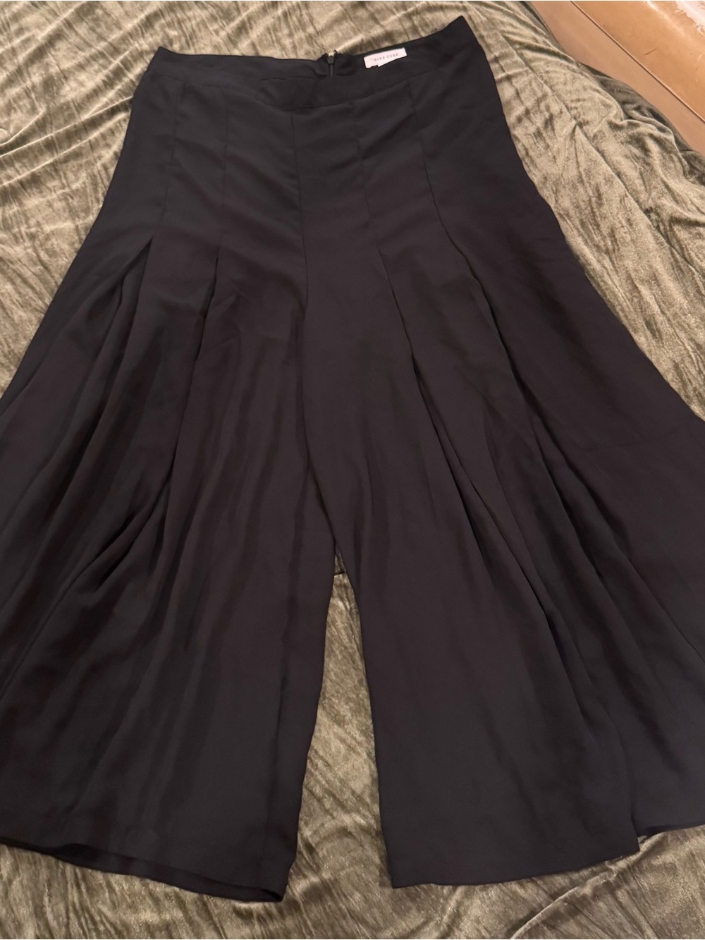 Mind Code Black Wide-Leg Pleated Jumpsuit Pants